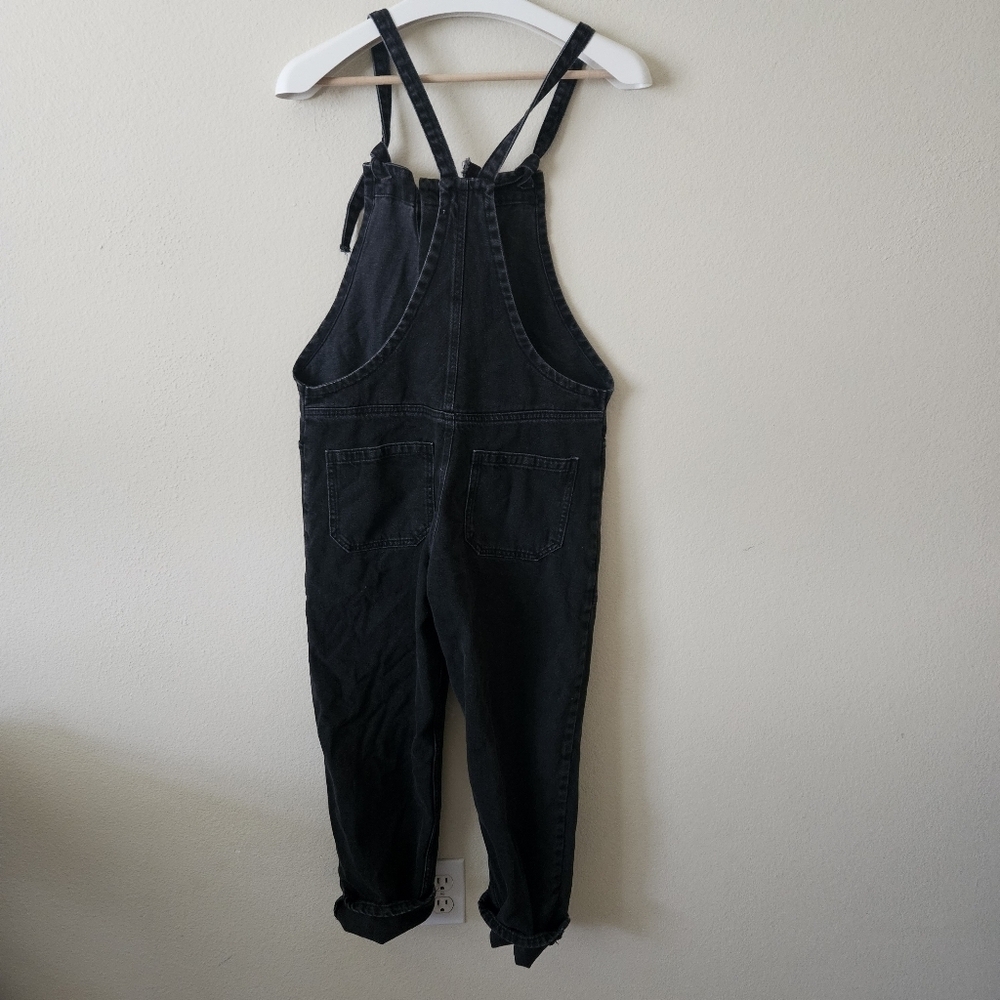 Mango Long Denim Dungarees Black S - Picture 6 of 9